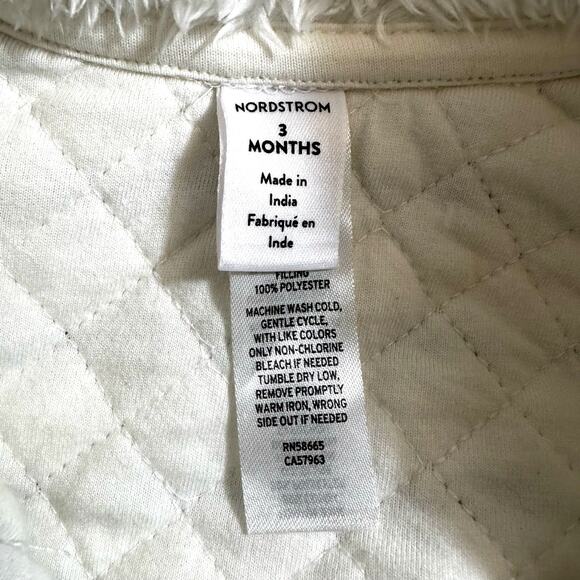 New Nordstrom Baby Hooded Bunting Striped Ivory Egret Size 3 Months - Picture 6 of 8